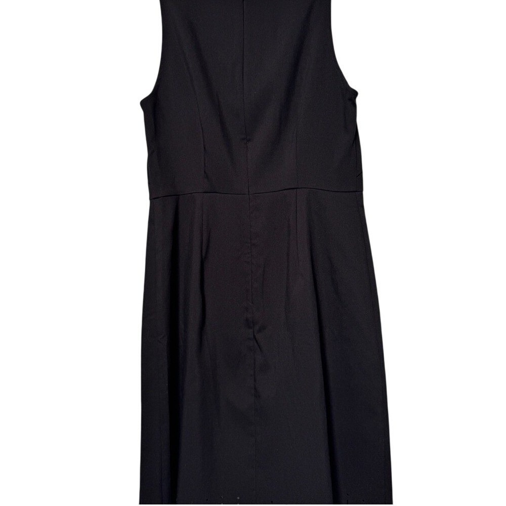 Ann Taylor LOFT Black Laser‎ Cut Scalloped Sleeveless Sheath Dress LBD
